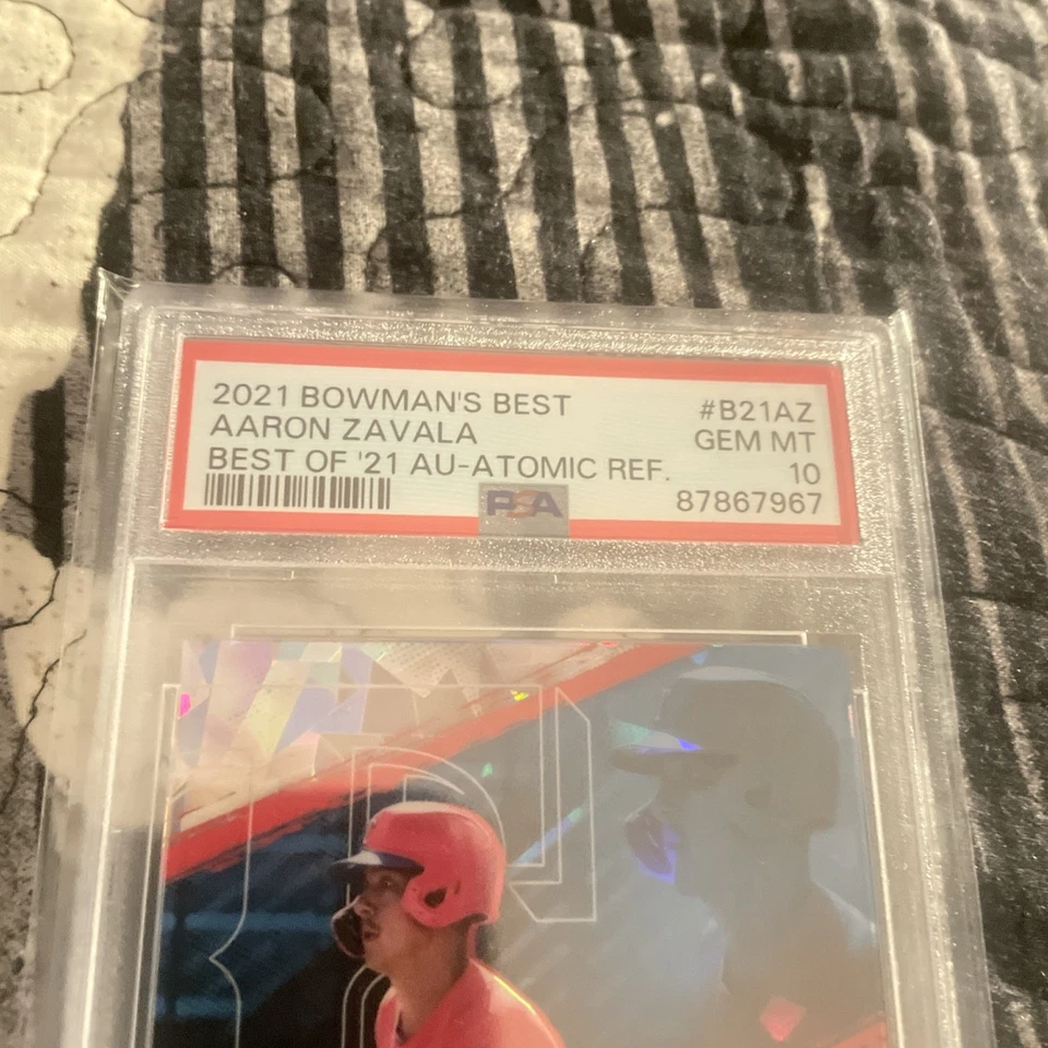 2021 POP 1👈BOWMAN BEST⚾️AARON ZAVALA #B21AZ AUTO ATOMIC REFRACT PSA 10(R/C)/25 - Image 4 of 4