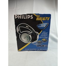 Vintage Philips HP250 Headphones Silver/Black, New Old Stock NEW