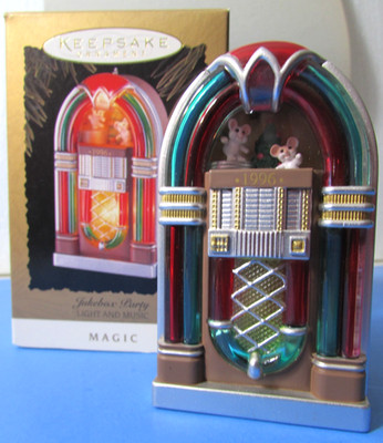 1996 Hallmark Magic Light & Music Ornament JUKEBOX PARTY