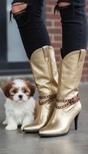 Women Metal Western Boot Chain Bracelet Anklet Skeleton Skull Charm Handmade SET