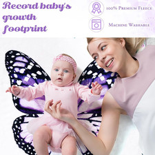 Baby Monthly Milestone Blanket for Baby Girl 59" X 39" Floral Butterfly Photo
