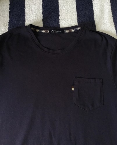 Camiseta para hombre Aquascutum calce ajustado azul oscuro grande - Imagen 2 de 5