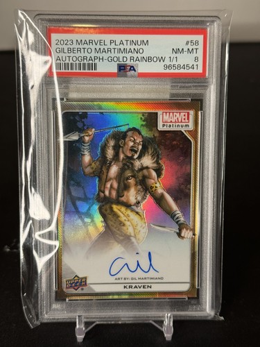 2023 1/1 Marvel Platinum Kraven Gold Rainbow Auto Gilberto Martimiano PSA 8 
