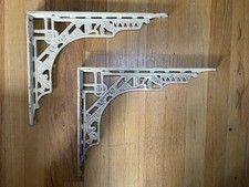 Set Of 2 Vintage Salvaged Steel Art Deco Style Brackets Corbels 15” x 10”