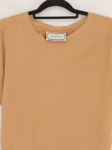 By Malene Birger Women's Blouse UK 6 Tan Silk with Elastane Basic - Picture 3 of 7