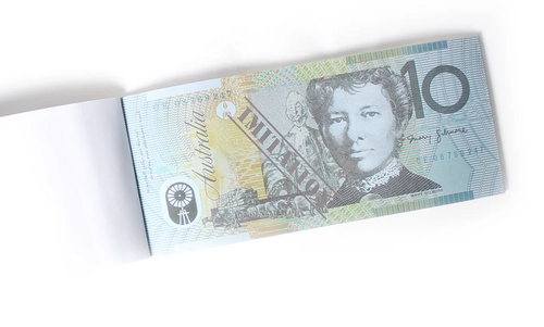 Fake Australian 10 Dollar Note Pad 50 Sheets Souvenir Money Notepad - Picture 3 of 5