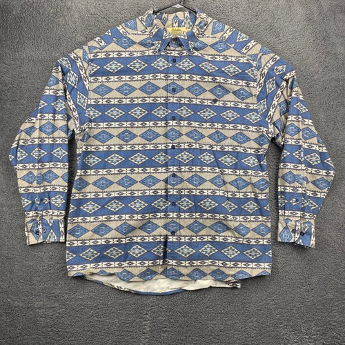 Cabela's Chamois Shirt Aztec Southwestern Pattern Button Up 2XL Tall