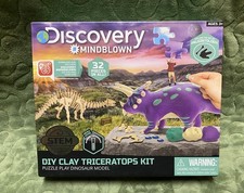 Discovery Mindblown DIY Clay Triceratops Kit Puzzle Play Dinosaur Model