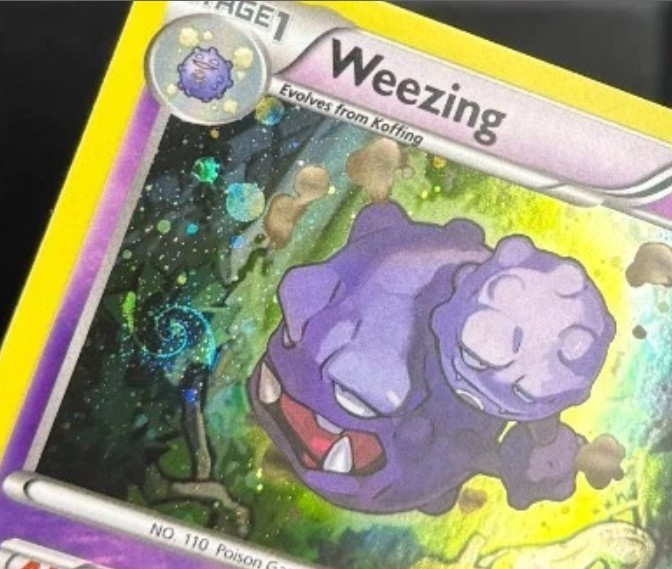 🌀HD SWIRL XY163 WEEZING Holo Rare XY Black Star Promo Card LP NM 2016