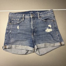 Old Navy High Rise OG Straight Secret Smooth Pockets Blue Jean Shorts Size 10