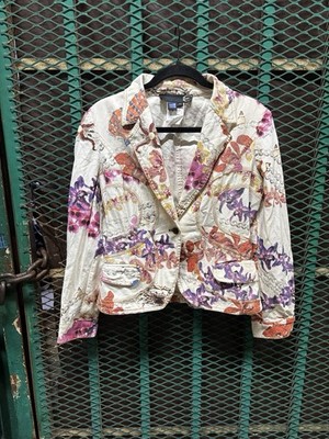 Just Roberto Cavalli Vintage Floral print blazer jacket XS made in italy