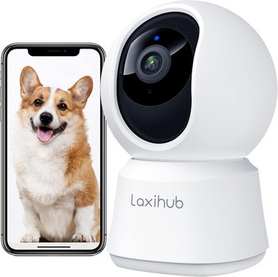 LAXIHUB Hundekamera mit App 2K/3MP HD Kamera Überwachung Innen 2,4 GHz
