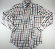 Peter Millar Men s Size Medium Plaid Long Sleeve Shirt Button 100 Cotton