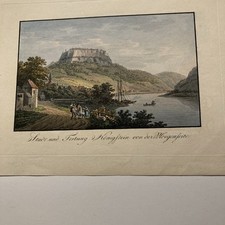 Altkolorierte Original-Radierung 1820-30 Fest...