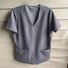 Figs Technical Collection Scrub Top Womens Small Grey FW1000 Career Nurse