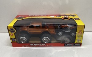 Toyota Hilux Off Road Truck with ATV and Trailer Metallic Orange Friction Power