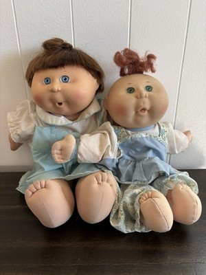 Vintage Cabbage Patch Kids Dolls Signed Xavier Roberts, Soft Body   Lot of 2