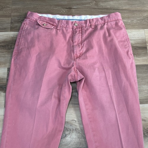 Polo Ralph Lauren Pants Mens 35 x 32 Broken In Chino Soft Pink Classic Twill - Picture 2 of 10