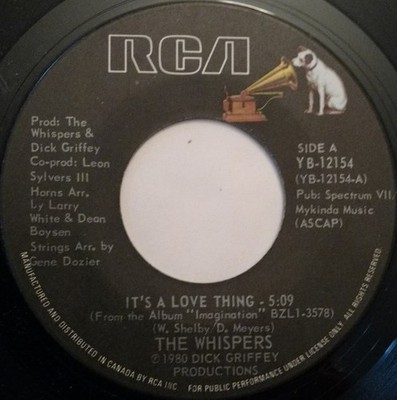 The Whispers - It's A Love Thing / Girl I Need You (7'')