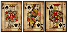 Retro Playing Card Wall Art Poker Wall Art Canvas Prints Joker Jack Queen Kin...