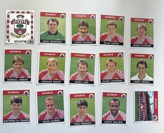 Panini Football 89 Southampton Sticker Set Players Badge Team Photo 1989