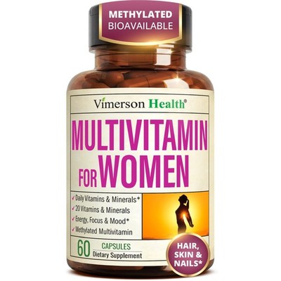 Multivitamin for Women with Methylated Vitamins 60 Count (Pack of 1), Beige