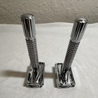 Lot of 2 Double Edge Safety Razors Twist-To-Open Metal Chrome — photo 3