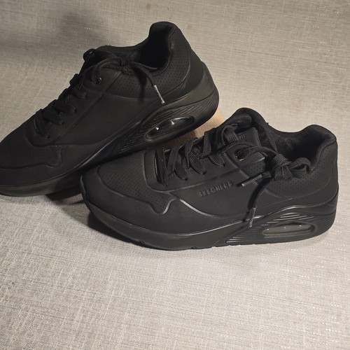Skechers Air-Cooled Memory Foam Uno Stand On Air Trainers, Black, UK Size 4 - Picture 3 of 9