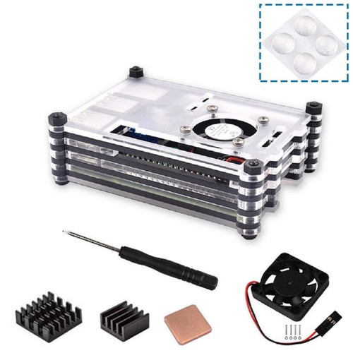 Acrylic Case With Cooling Fan&Screws&Screwdriver Repair For Raspberry Pi 3B+/3B - Photo 9/9