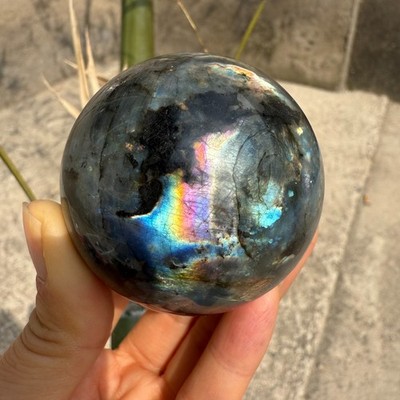 246g Natural Labradorite With Hypersthene Sphere Crystal Mineral Healing