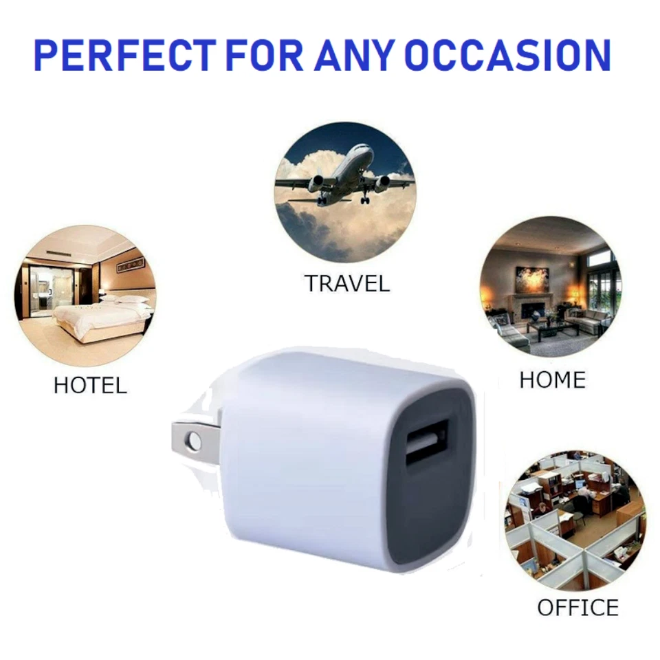 Adaptador de Corriente USB Cargador de Pared 5V, 5W Adaptador de Corriente Universal Blanco Foto 3 de 4