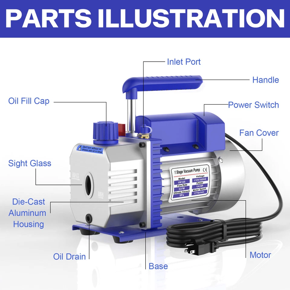 Kit de medidor de colector de aire acondicionado bomba de vacío aire acondicionado R134A R22 R502 R12 Foto 4 de 4