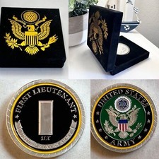 Challenge Coin Army Rank First Lieutenant Coin With Special Velvet Case