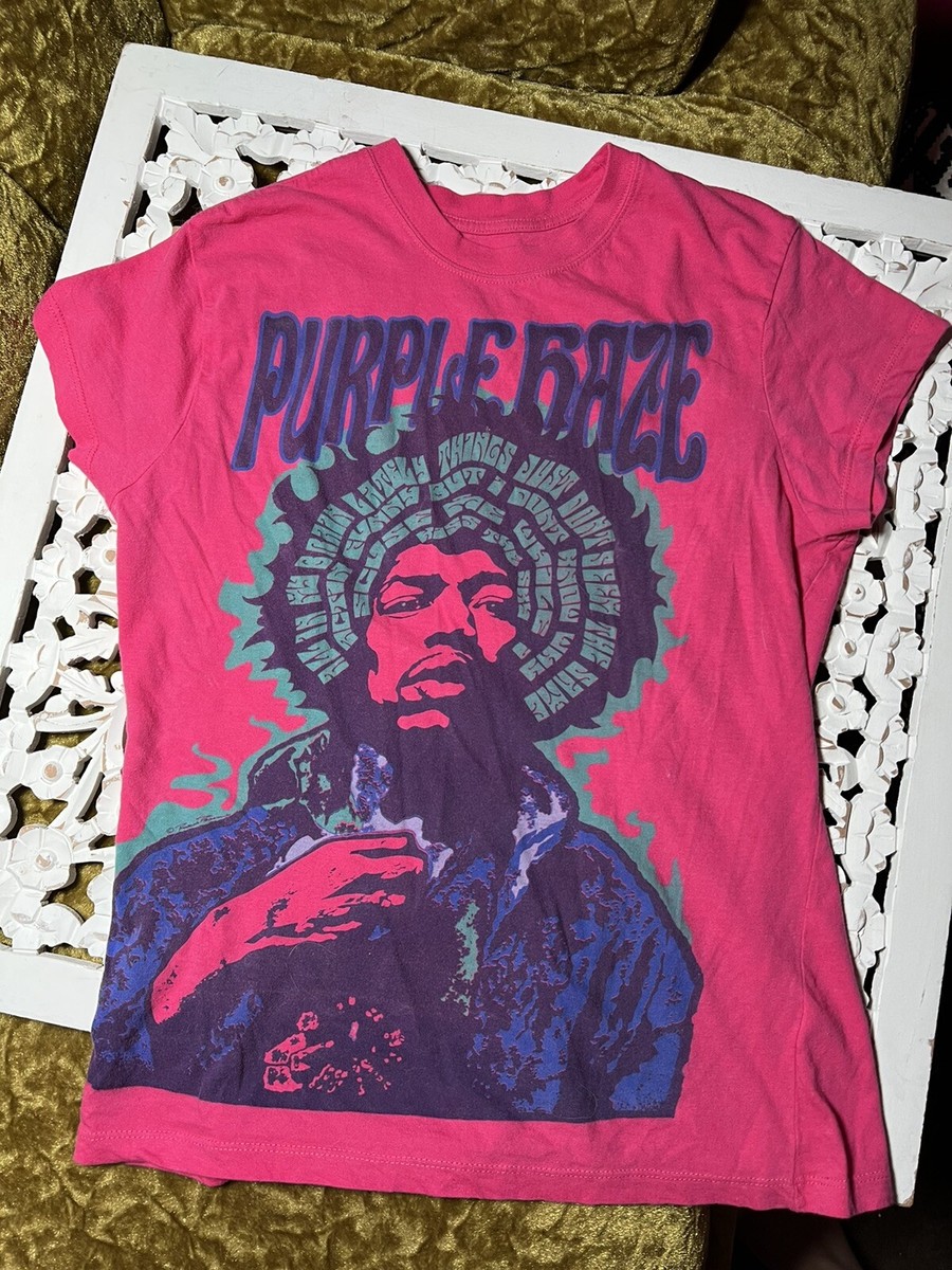 Jimi Hendrix Purple Haze Baby Tee T Shirt XL Hot Pink Retro 90s 