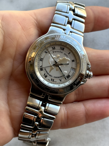 Raymond Weil Parsifal GMT Automatic Mens 39mm Greenwich Meridian Time 2991 Swiss - Picture 10 of 13