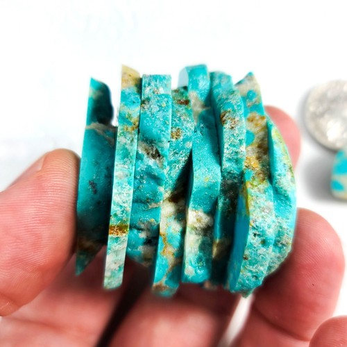 GS901 Hardy Pit Kingman turquoise rough slabs 73.7 grams; lapidary - Picture 3 of 10
