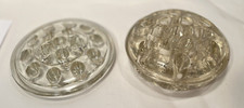 2-Clear Glass Domed Flower Frogs 13 Holes  16 Holes Vintage X-Large