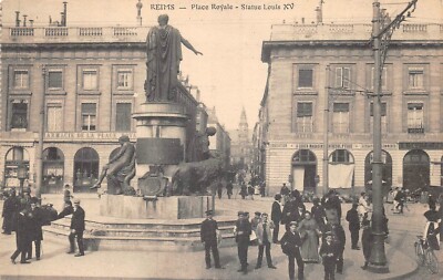 Cpa Reims - Place Royale, Statue Louis XV (280184)