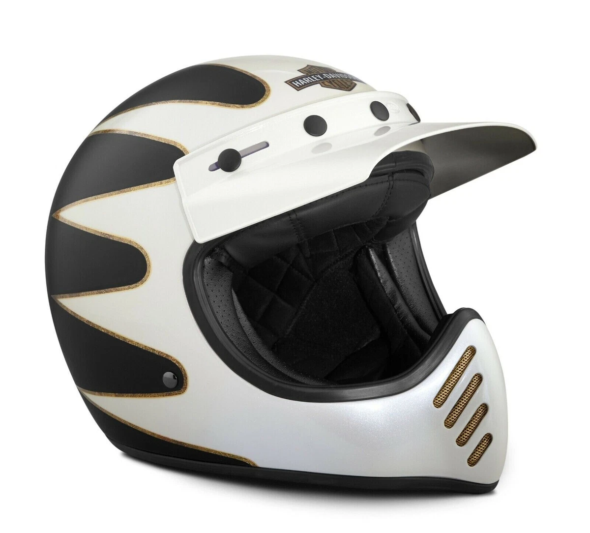 Bell HD White Stinger B14 Full Face Helmet Harley Davidson Retro