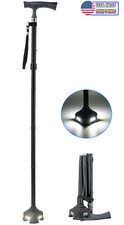 Folding Walking Cane with LED Light Adjustable Height Walking Stick Men  Women