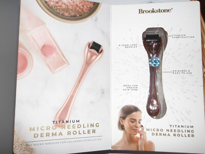NWT Brookstone Titanium Micro Needling Derma Roller Facial & Scalp Rejuvenation