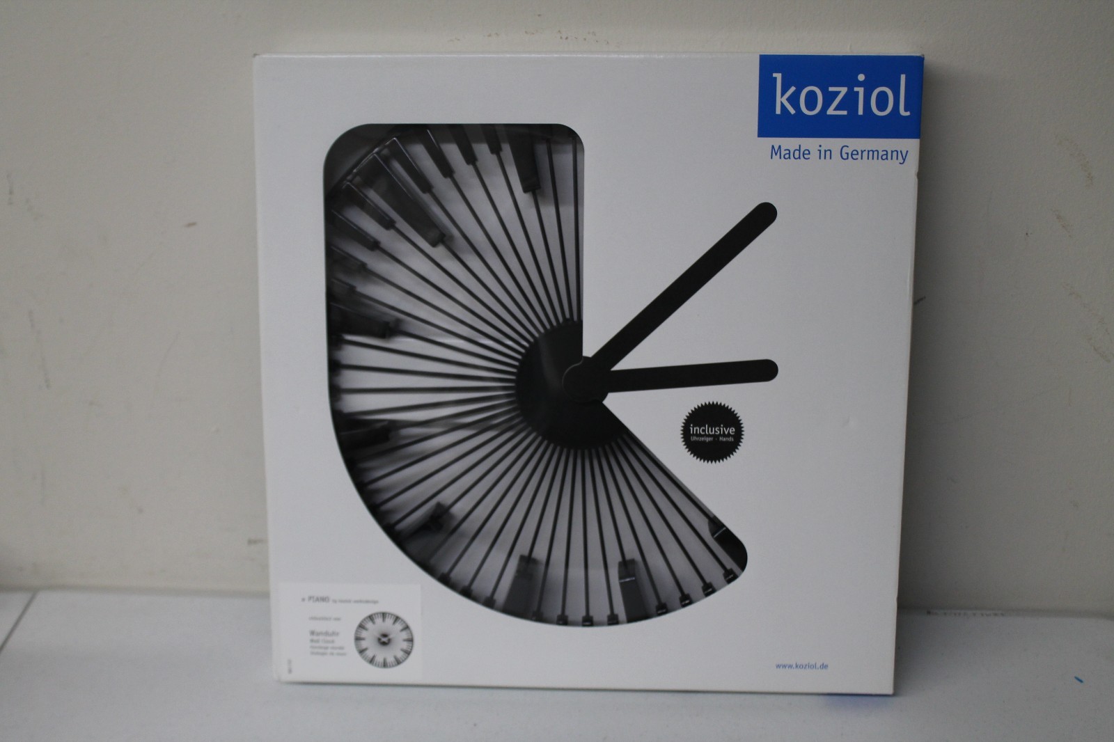 Koziol Piano Musical Instrument Design Wall Clock Home Decor Colors Black White