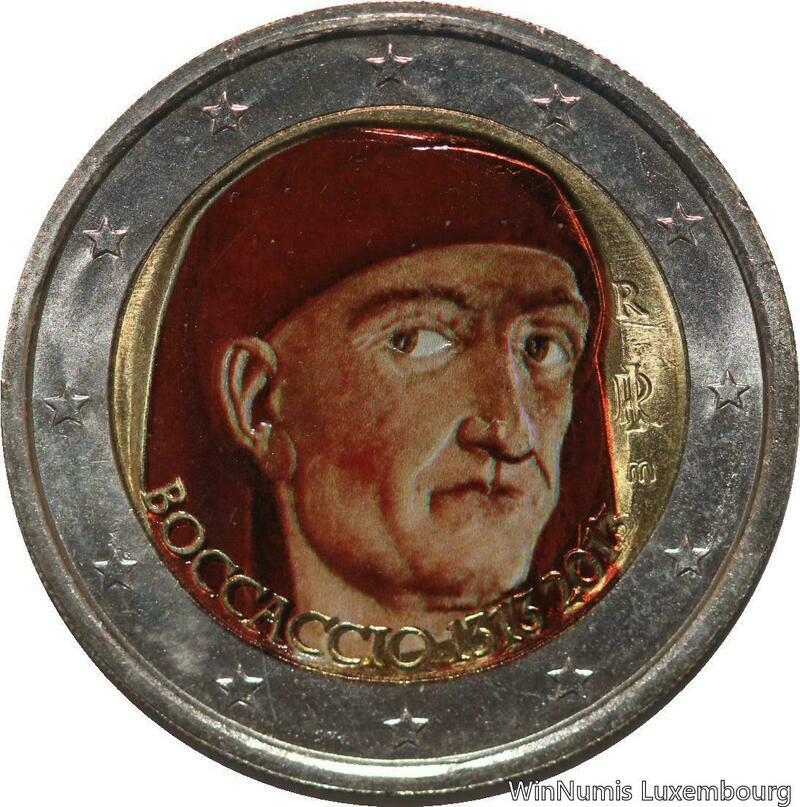 R7162 Italy 2 Euros 700th Birthday Boccaccio 2013 Colorful UNC -> Make offer