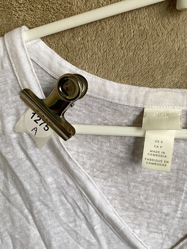 H&M Casual T-Shirts Top Size S Womens White Sleeveless - Picture 2 of 12
