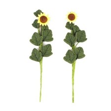 Dolls House 2 Sunflowers Flowers on Stem Miniature 1:12 Garden Wall Accessory