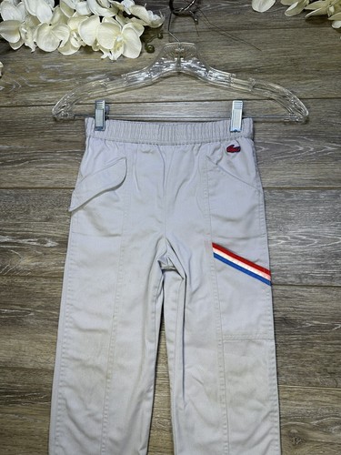 Vintage Lacoste IZOD Pants Size 4 Tall Boys Gray Lacoste Logo Stretch Waist VTG - Picture 7 of 14