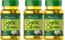 Garlic Oil 5000 MG 300 Softgels Cholesterol Cardiovascular Health Fresh Pills