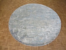 10 x 10 Round Hand Knotted Modern Abstract Oriental Rug With Silk G8232