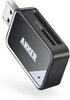 Anker 2-in-1 USB 3.0 SD Card Reader for SDXC SDHC MMC RS-MMC SD UHS-I Micro