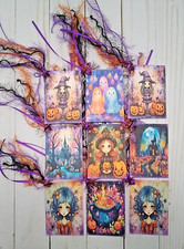 9 Whimsy Halloween Handmade Gift Tags Scrapbooks Junk Journals Crafts Parties